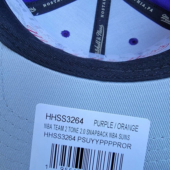Phoenix Suns Mitchell & Ness NBA Snapback Hat 2Tone Hardwood Classics Cap Retro - Picture 7 of 11